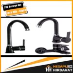 Siyah 3lu batarya seti siyah mutfak siyah lavabo siyah banyo bataryası seti
