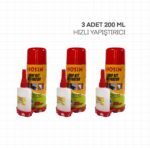 3 Adet Mdf kit Hızlı Yapıştırıcı Yapıştırıcı Çift Kompenantlı 200 Ml - gorsel 2