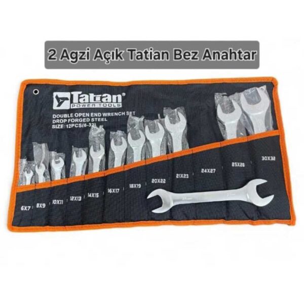 12 Parça Açık Ağız Anahtar Seti-6/32 Numara Ağız Açık Anahtar Takımı