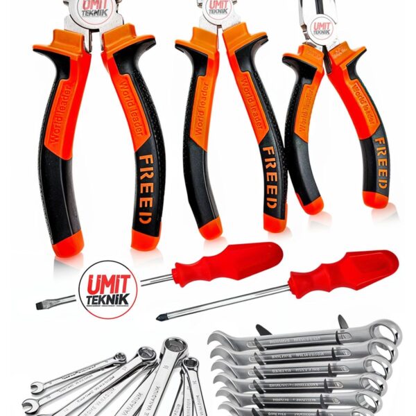 17 Parça Kombin Anahtar Takım Pense Set ,yıldız Tornavida Kargaburun,yankeski Takım