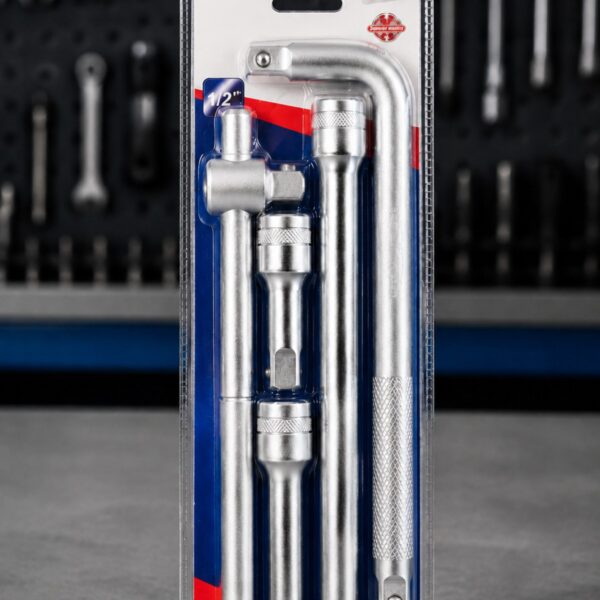 5 Parça 1/2" T Kol ve Ara Uzatma Kolu Seti (250mm T Kol - 250mm L Kol ve "250-125-75" mm