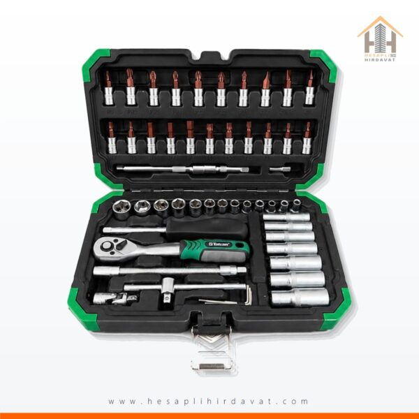 1/4" 53 Parça L 1. Kalite Full Tamirci 72 Diş Cırcır Kollu Lokma Seti