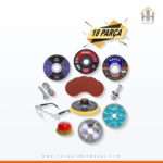 18 Parça Spiral Avuç Taşlama Cırt Zımpara Ahşap Inox Metal Mermer Kesici Kesme Flap Disk