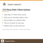 213 Parça El Aleti Seti Dolu Takım Çantası 13" -Her Evin İhtiyacı - bilgi