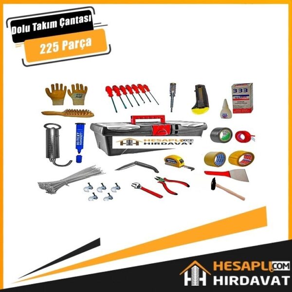 225 Parça El Aleti Seti Dolu Takım Çantası 16" Full + Full