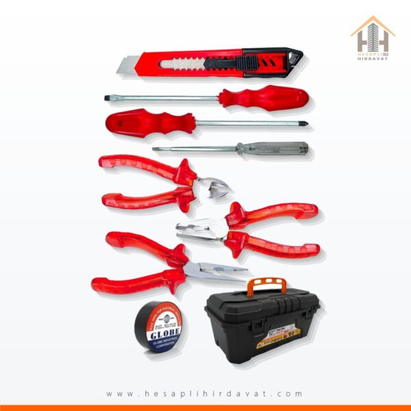 3 Lü Pense Set 3 Lü Tornavida Takımı Elektrik Bandı Falçata+takım Çanta Set