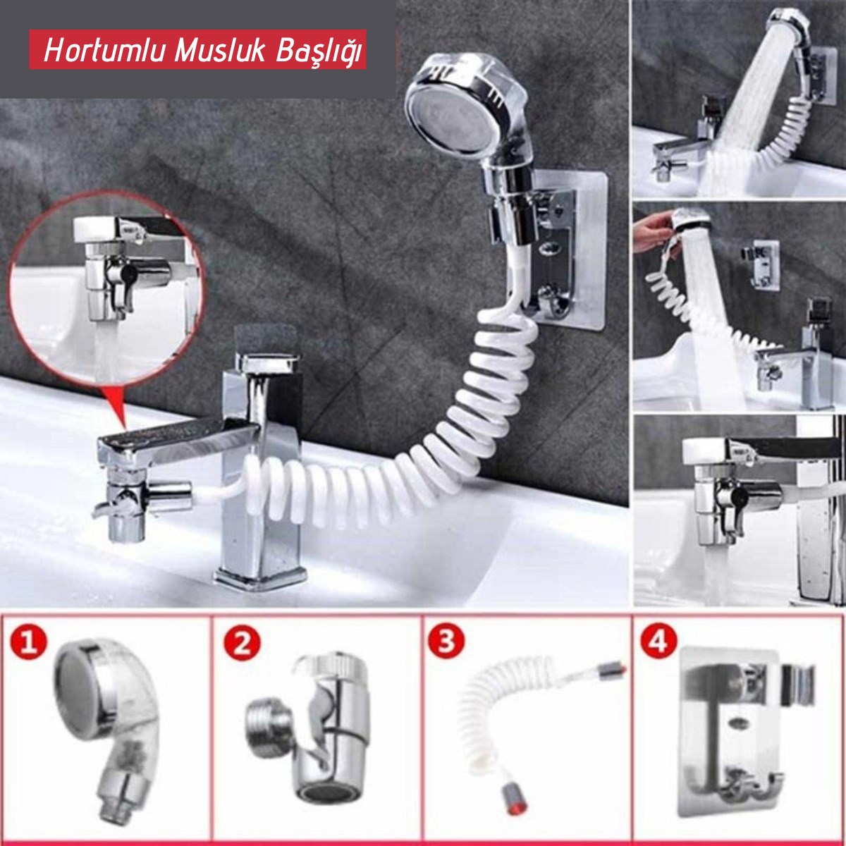Buffer 2in1 Spira  Ayarlanabilir Banyo Mutfak Musluk Başlığı