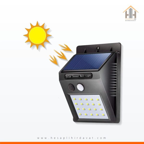 Güneş Enerjili Dış Ortam Solar 20 Led Hareket Sensörlü Su Geçirmez Led Lamba Aplik