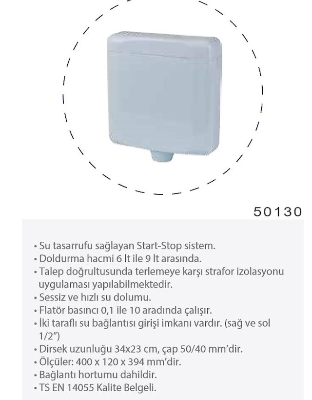 JAPAR ATLAS KLOZET ÜSTÜ START STOP REZERVUAR DEPO