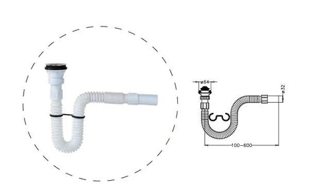 JAPAR KÖRÜKLÜ LAVABO SİFONU