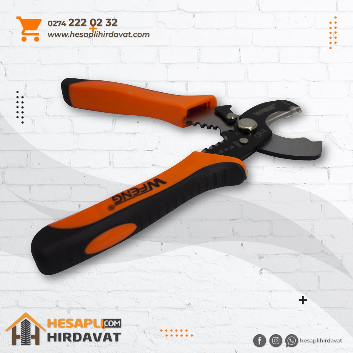 Kablo Sıyırma Kesme Pensesi 175 mm Hesaplı Hırdavat