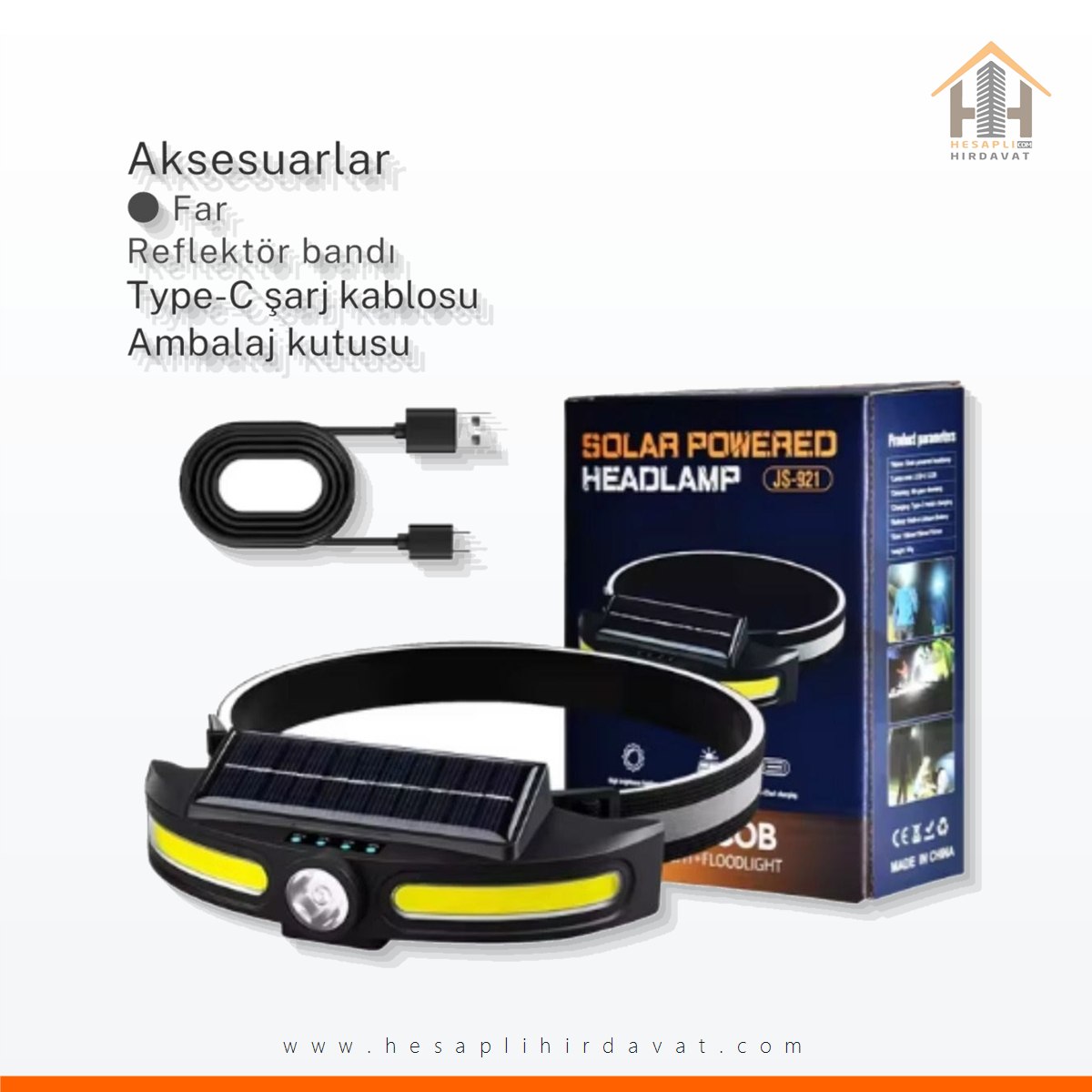 solar-sarjli-su-gecirmez-kafa-feneri-usb-sarjli-14500-p-hh-19111 Solar Şarjlı Su Geçirmez Kafa Feneri - USB Şarjlı, 14500 Pil, Çift Işık Kaynağı or-921
