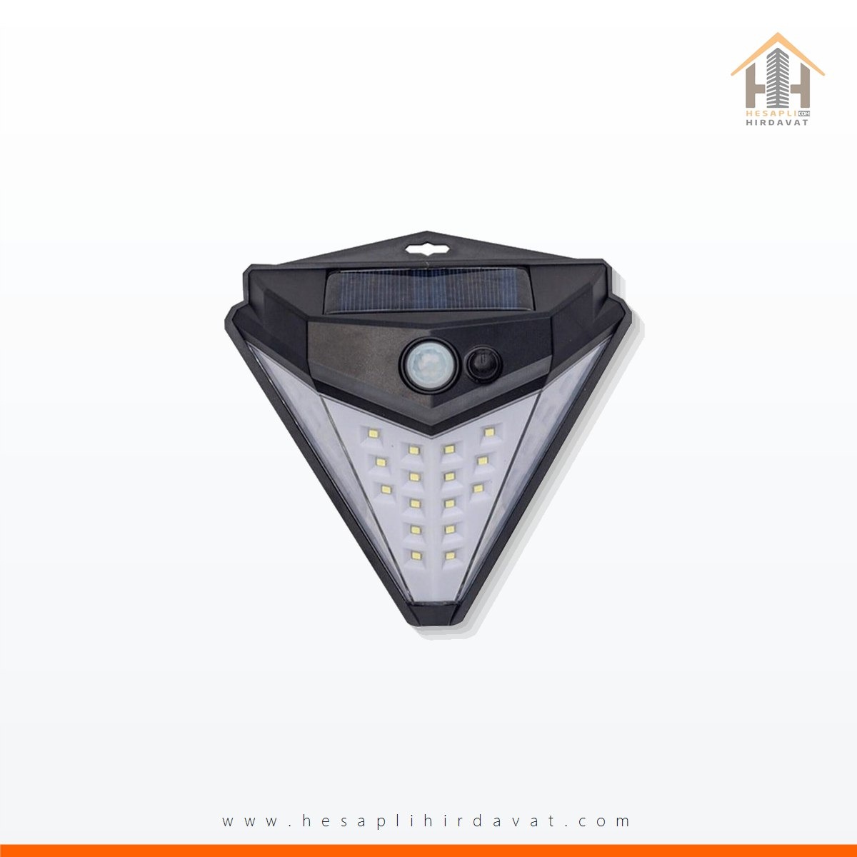 tudor-solar-sensorlu-gunes-enerjili-ucgen-38-led-duvar-hh-17070 Tudor Solar Sensörlü Güneş Enerjili Üçgen 38 Led Duvar Lambası