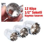 1/2" Spline 12 Köşe Lokma Anahtar Takımı 19 Parça