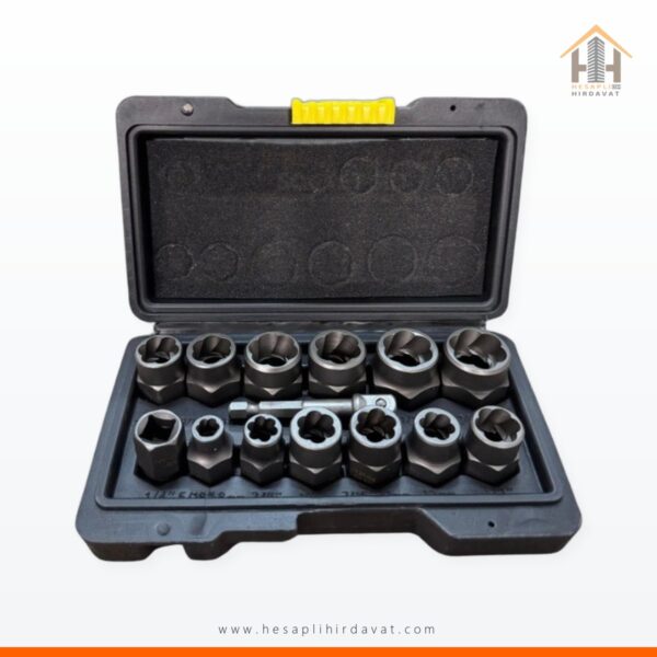 14 Parça Yalama Somun ve Cıvata Sökme Lokma Seti 3/8" Matkap Adaptörlü 6-19 mm