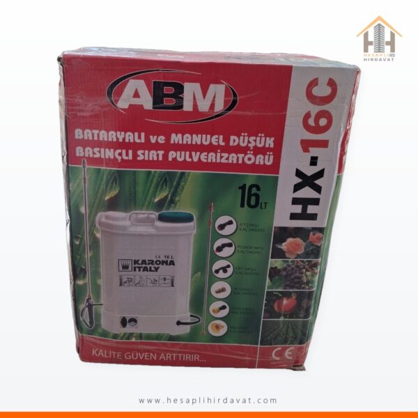 16 L Bataryalı ve Manuel Sırt Pülverizatörü ABM HX-16C İlaçlama Pompası