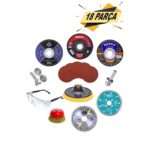 18 Parça Spiral Avuç Taşlama Cırt Zımpara Ahşap Inox Metal Mermer Kesici Kesme Flap Disk