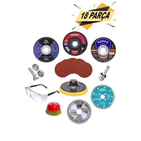 18 Parça Spiral Avuç Taşlama Cırt Zımpara Ahşap Inox Metal Mermer Kesici Kesme Flap Disk