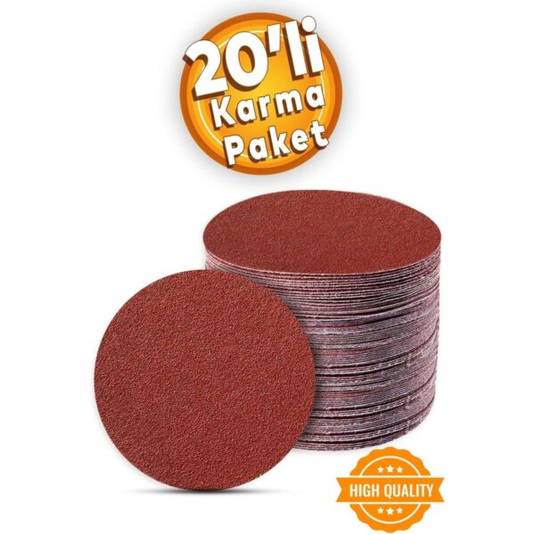 20 Adet Cırt Zımpara Kağıdı El Zımparaları Seti 115 Mm Avuç Içi Spiral Taşlama Karma Paket