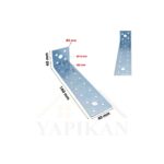 3 Ad L Demir Gönye Köşebent 2x40x40x160mm - Deprem Mobilya Dolap Sabitleme Köşe Birleştirme Aparatı