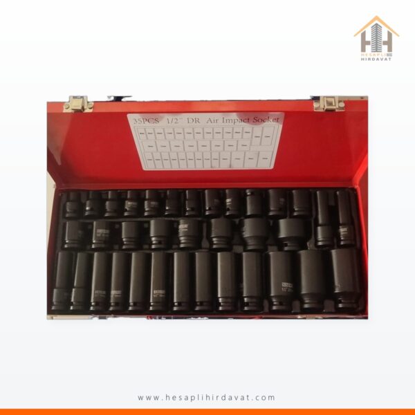 35 Parça 1/2 Havalı Darbeli Lokma Takımı Kısa ve Derin Lokma Seti Metal Çantalı