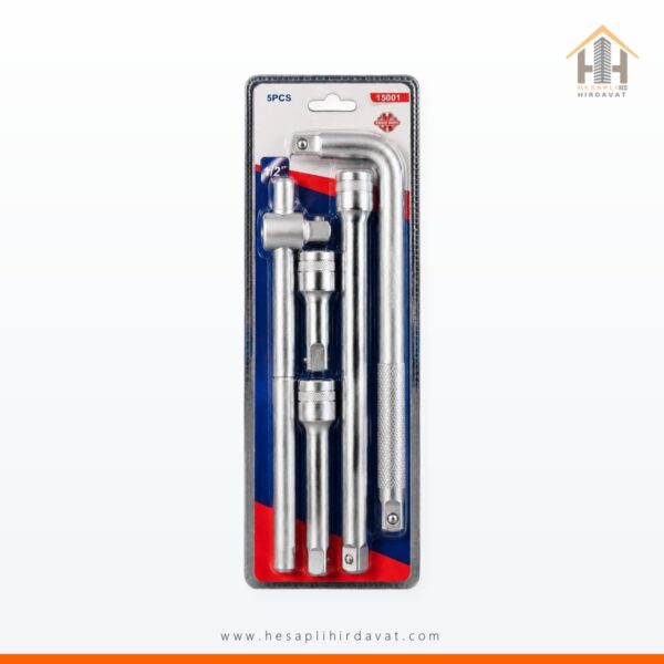 5 Parça 1/2" T Kol ve Ara Uzatma Kolu Seti (250mm T Kol - 250mm L Kol ve "250-125-75" mm