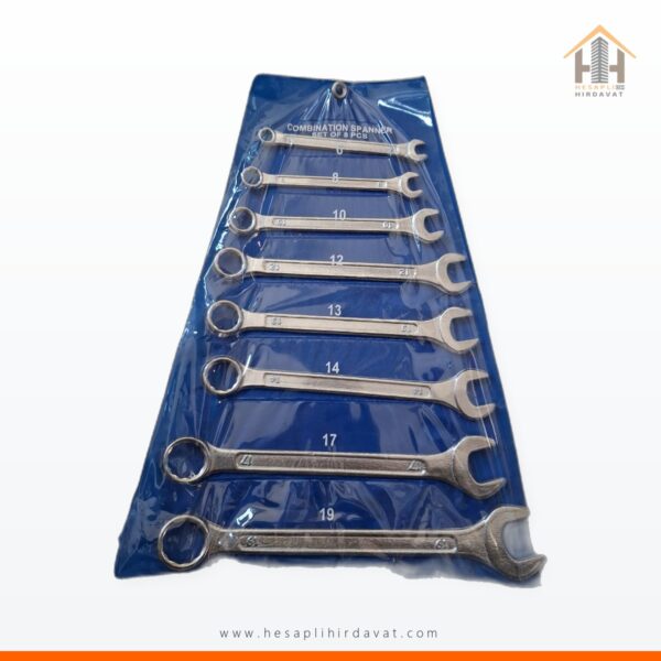 8 Parça Kombine Anahtar Takımı 6-19 mm Kılıflı