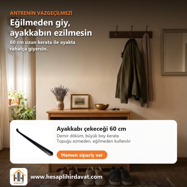 Ayakkabı Çekeceği 60cm Demir Döküm Kerata Büyük Boy Ayakkabı Çekeceği Çek Çek Kereta - kullanım