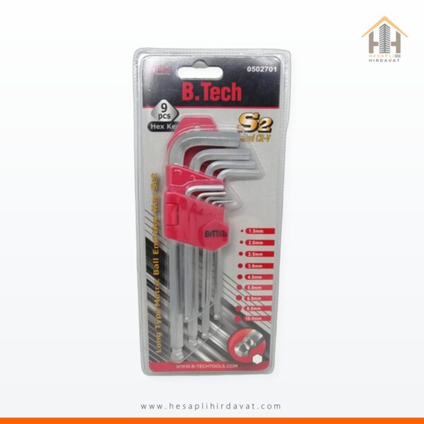 B-Tech 502701 Yuvarlak Başlı Allen Anahtar Seti 9'lu