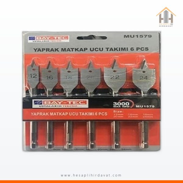 Bay-Tec Yaprak Matkap Ucu Takımı 6 Parça 12-16-18-20-22-24