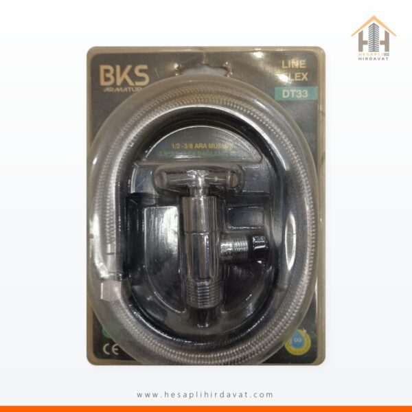 BKS DT33 Ara Musluk ve Flex Bağlantı Seti 1/2 - 3/8 Line Flex Krom