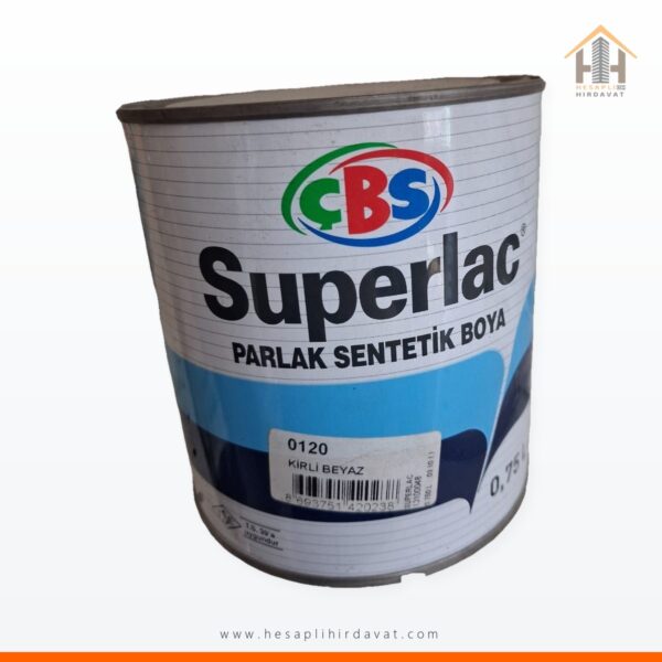 ÇBS Superlac Parlak Sentetik Boya 0,75 L 0120 Kirli Beyaz