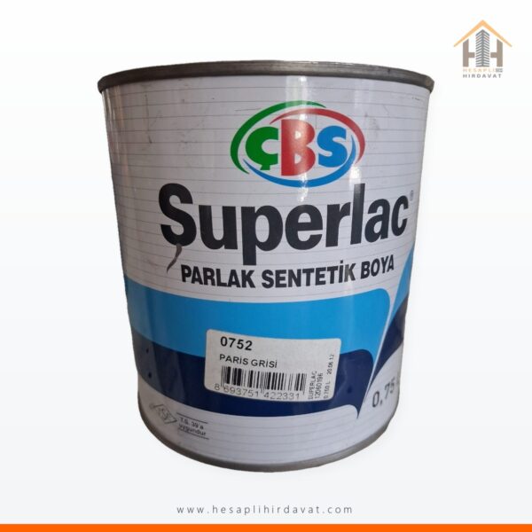 ÇBS Superlac Parlak Sentetik Boya 0,75 L 0752 Paris Grisi