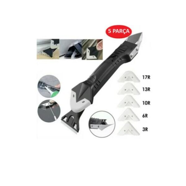 Derz Kazıyıcı Fayans Derz Dolgu Kazıma Aparatı ve Uygulayıcı 5 Parça Silikon Çekme Uygulama