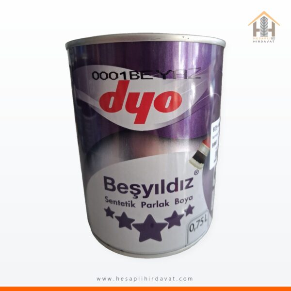 Dyo Beşyıldız Sentetik Parlak Boya 0,75 L 0001 Beyaz