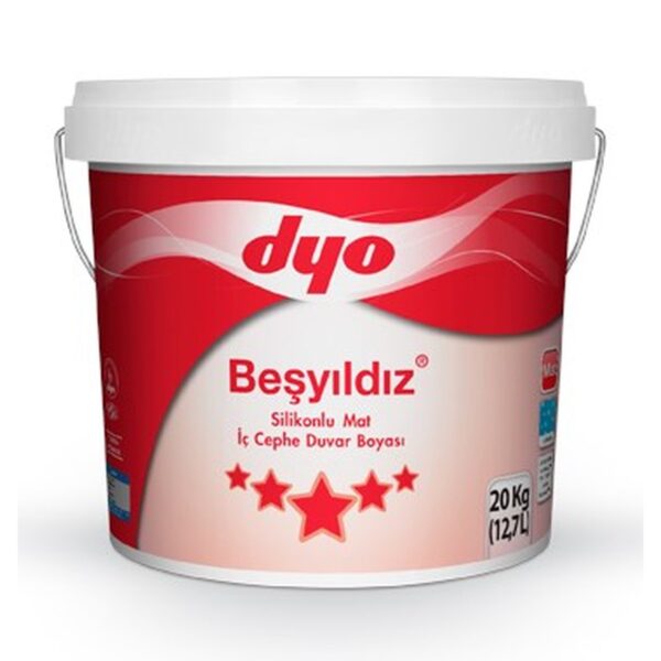 Dyo Beşyıldız Silikonlu Mat 20 kg İç Cephe + 17,5 kg Tavan, Rulo, Fırça, Eldiven, Hışır Örtü(Set 3)