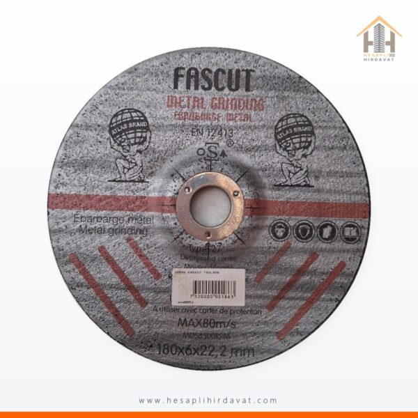 Fascut 180x6x22,2 mm Metal Taşlama Diski Type 27 Çukur Göbekli