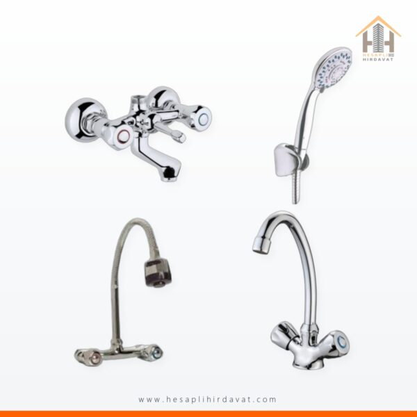 Hesaplı Hırdavat Klasik Çevirmeli Banyo + Kuğu Evye + Spiralli Lavabo Bataryası + Duş Takımı