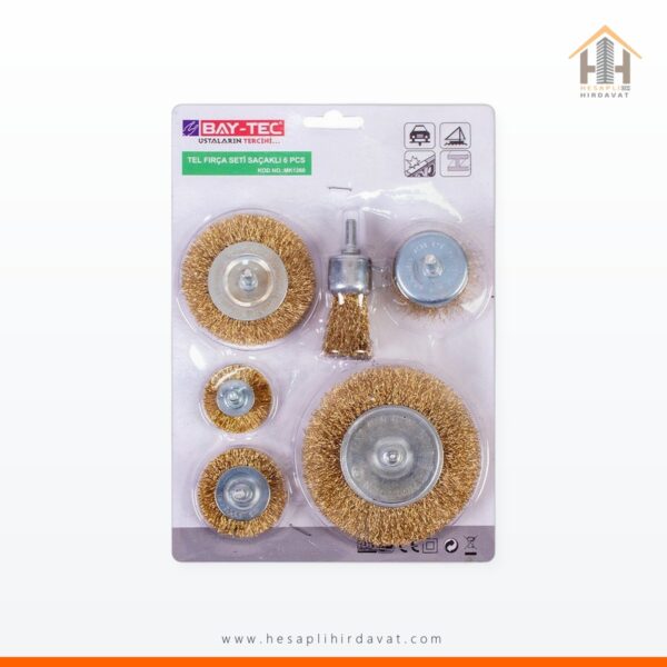 Hesaplı Hırdavat Tel Fırça Seti 6 Parça MK1260