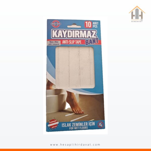 Kaydırmaz Bant 19 mm x 20 cm Şeffaf Islak Zemin
