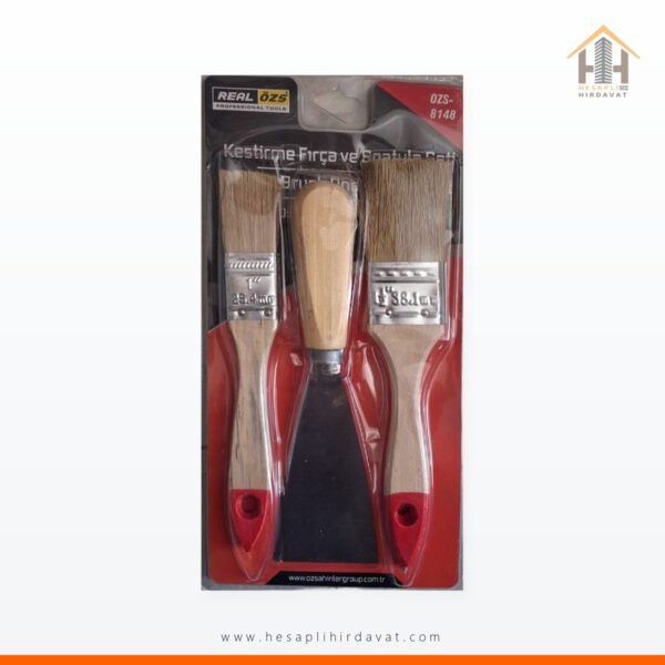 Kestirme Fırça ve Spatula Seti 3 Parça Real Özs ÖZS-8148
