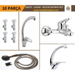 MUHTEŞEM BATARYA SETİ ! Banyo Bataryası ve Duş Seti + Lavabo Bataryası + Evye Batarya + Ara Musluk