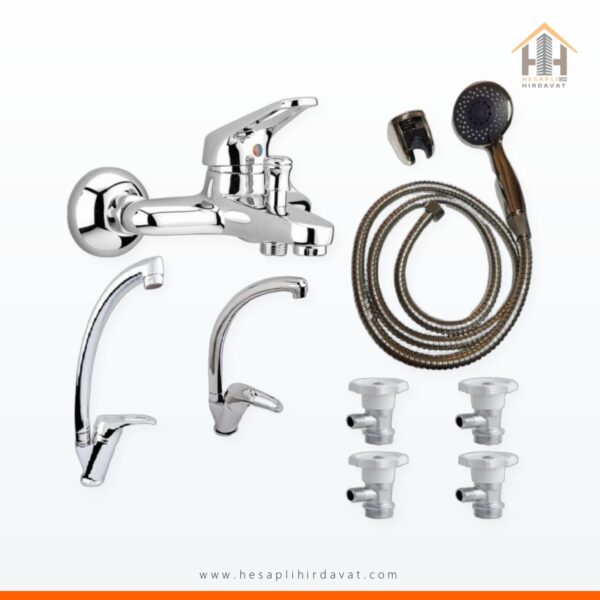 MUHTEŞEM BATARYA SETİ ! Banyo Bataryası ve Duş Seti + Lavabo Bataryası + Evye Batarya + Ara Musluk