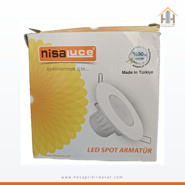 Nisaluce 5W LED Spot Armatür Gömme Tip Beyaz