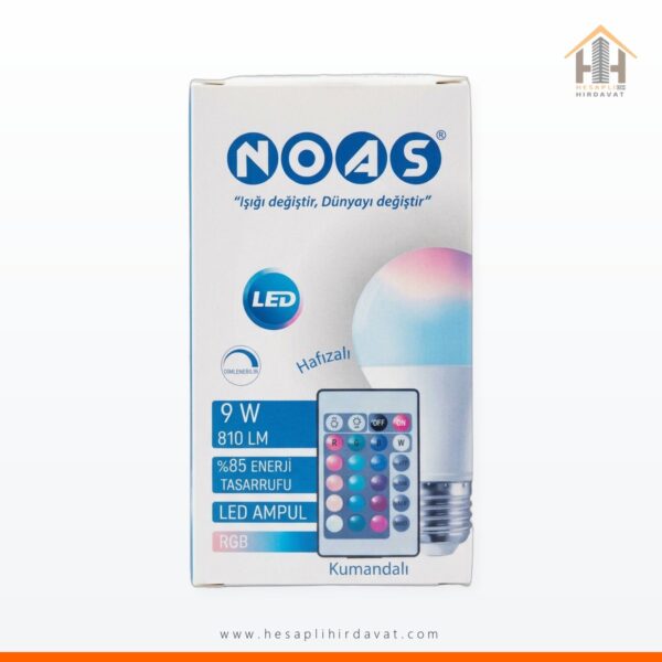 NOAS 9 W RGB Kumandalı LED Ampul E27 Hafızalı