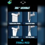 Orijinal 360° Akrobat 4 Farklı Modlu Su Tasarruflu Fonksiyonel Krom Akrobat Musluk Batarya Başlığı