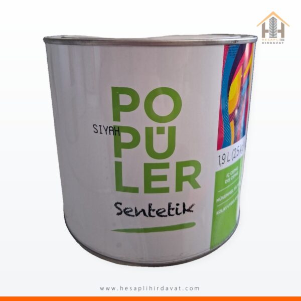Popüler Sentetik Boya Siyah 2,5 kg (1,9 L) İç ve Dış Cephe