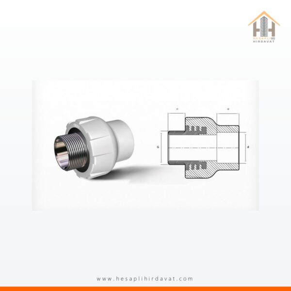 PPRC Dış Dişli Rakor 20x1/2-50x1 1/2 Fırat Sıcak Soğuk Su Tesisatı