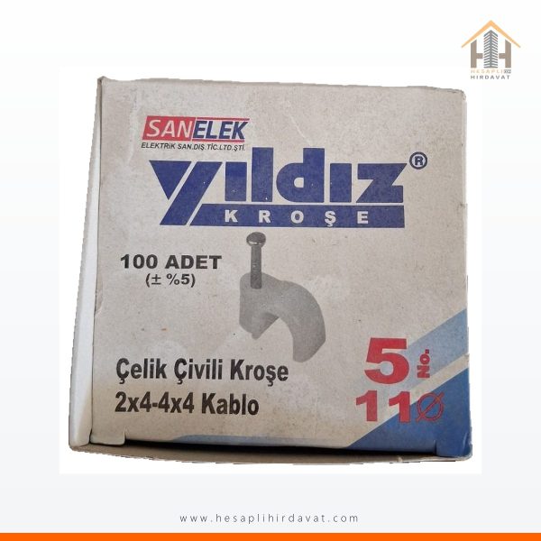 Sanelek Yıldız Çelik Çivili Kroşe No 5 100 Adet