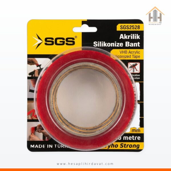 SGS Akrilik Silikonize Çift Taraflı Montaj Bandı 50 mm x 5 m